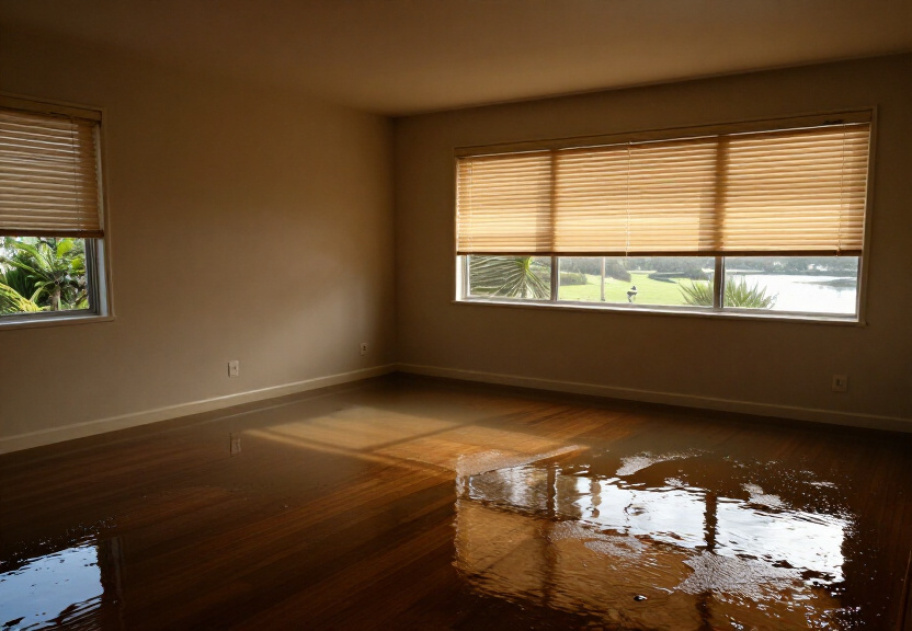 Water-damaged kitchen in Alfords Point before cleanup